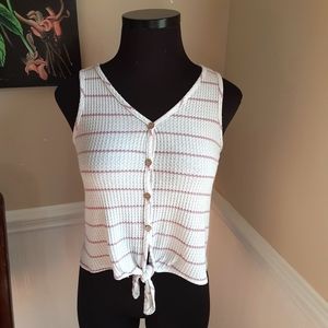 3/$25 Paper Crane- button down striped top size M